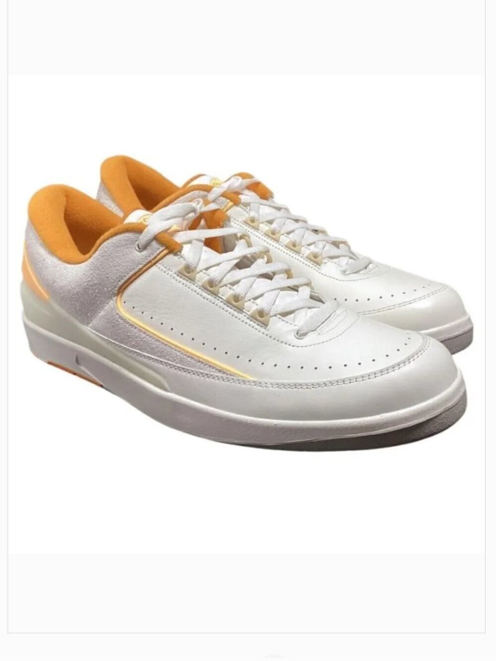 Nike Sneakers Men 18 White Yellow Air Jordan 2 Retro Low Craft Sail Melon NEW